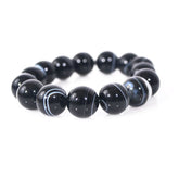 FBT - Black Agate Onyx Unisex Men's Gemstone Bracelets - FashionByTeresa